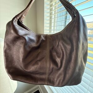Coldwater Creek Dark Brown Leather Hobo Shoulder Bag